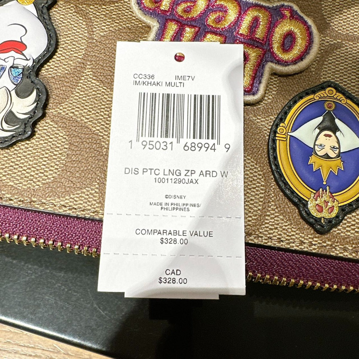 Coach CC336 Disney X Coach Long Zip Around Wallet In Signature Canvas Gold/Khaki Multi Coach CC336 Disney X Coach Long Zip Around Wallet In Signature Canvas Gold/Khaki Multi